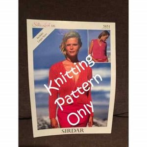 New Sirdar 5851 Silky Look DK Cardigan Top Sweater Knitting Pattern Larger Sizes